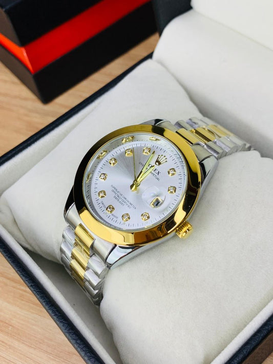 Gold & Silver + White Dial | Stainless Steel | Water Proof | ZAS Watches