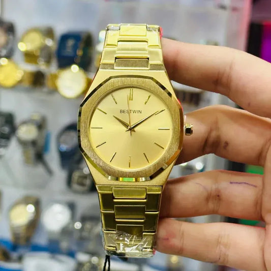 ✨ BestWin Full Gold Watch – Waterproof | ZAS Watches