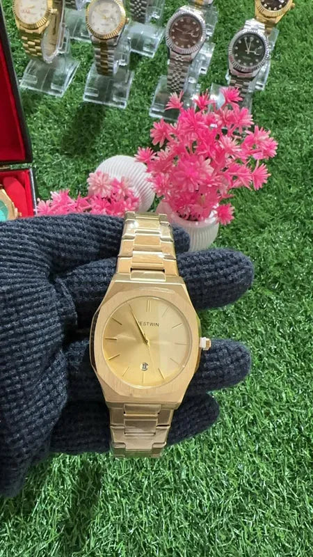 ✨ BestWin Full Gold Watch – Waterproof | ZAS Watches