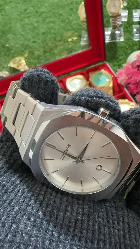 💠 BestWin Full Silver Watch – Waterproof | ZAS Watches