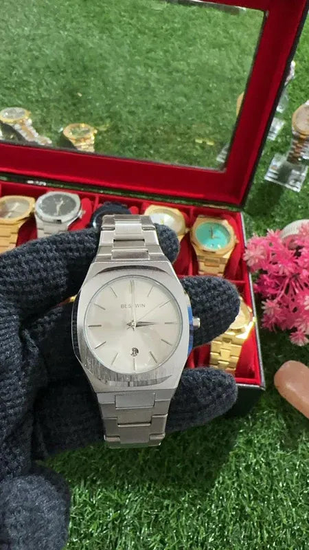 💠 BestWin Full Silver Watch – Waterproof | ZAS Watches