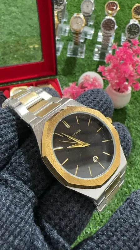 🖤 BestWin Gold & Silver + Black Dial – Waterproof | ZAS Watches