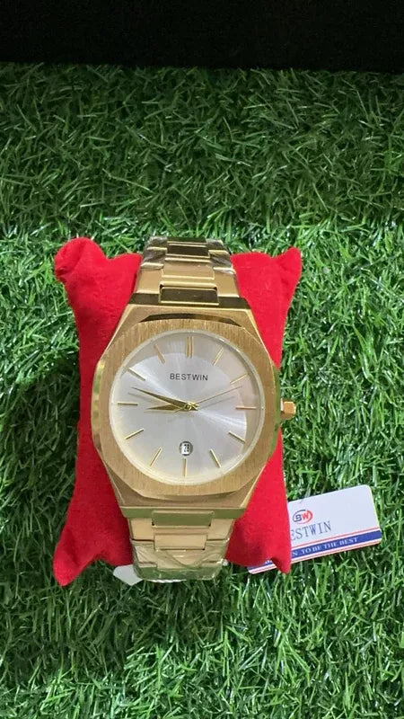 ✨ BestWin Watch – Gold + White | Waterproof | ZAS Watches