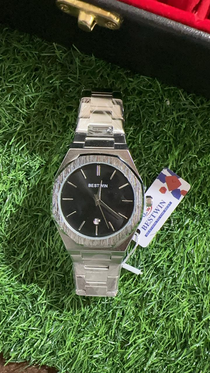 Good Quality BestWin Silver + Black | Waterproof Watch