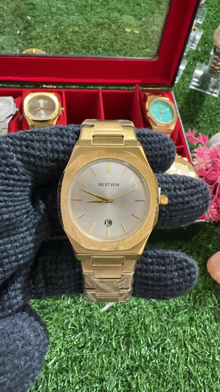 Good Quality BestWin Gold + White | Waterproof Watch