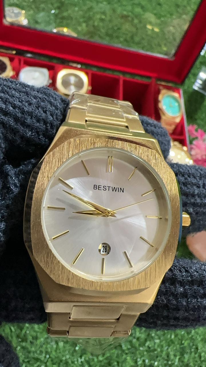 Good Quality BestWin Gold + White | Waterproof Watch