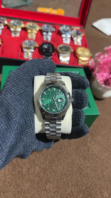 π Silver + Green| Stainless Steel | Water Proof | ZAS Watches