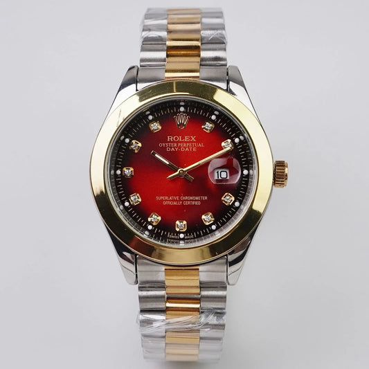 🔴 Gold & Silver + Red Dial | Waterproof | Stainless Steel | ZAS Watches