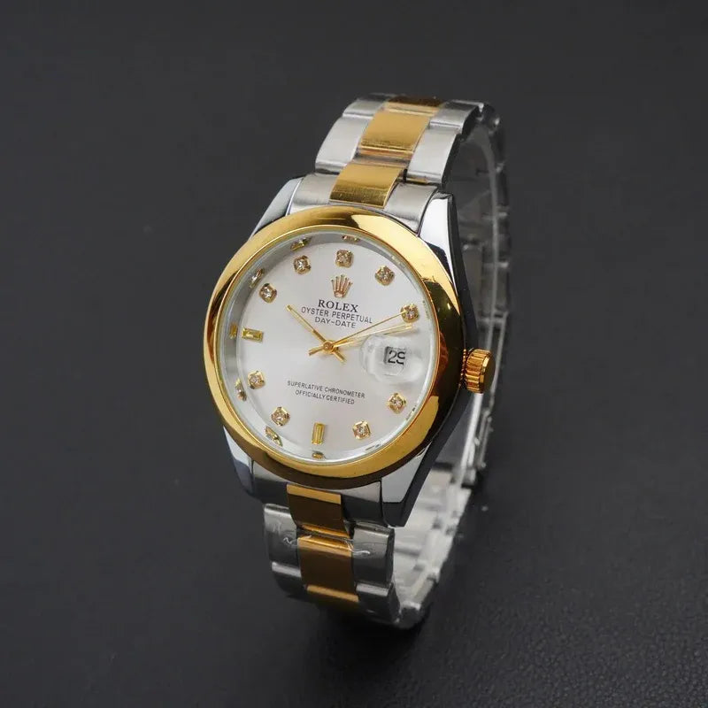 Gold & Silver + White Dial | Stainless Steel | Water Proof | ZAS Watches