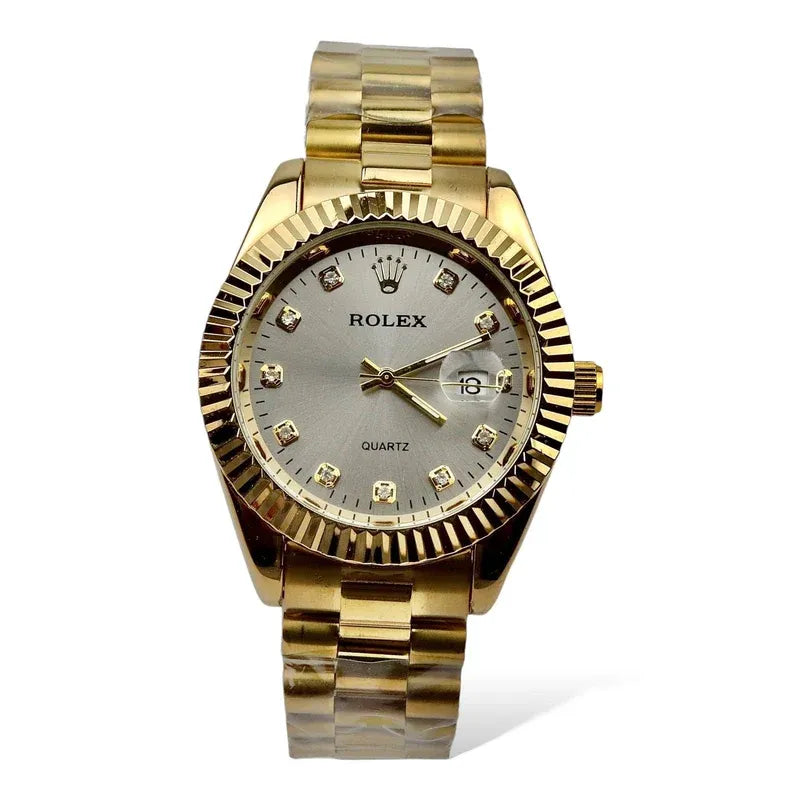 🤍 Gold + White Dial (Bezel Cut) | Waterproof| Stainless Steel | ZAS Watches