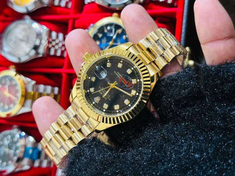 🖤 Gold + Black Dial (Bezel Cut) | Waterproof| Stainless Steel | ZAS Watches