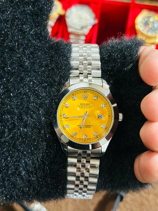 π Silver Jubilee Strap + Yellow Dial | Stainless Steel | ZAS Watches