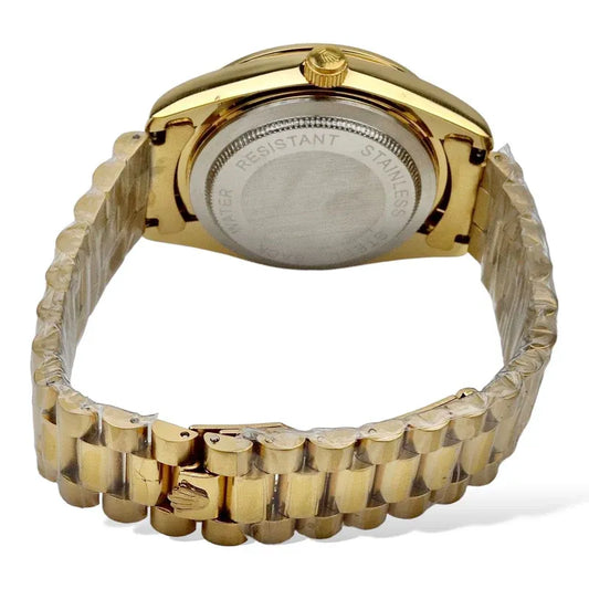 🤍 Gold + White Dial (Bezel Cut) | Waterproof| Stainless Steel | ZAS Watches