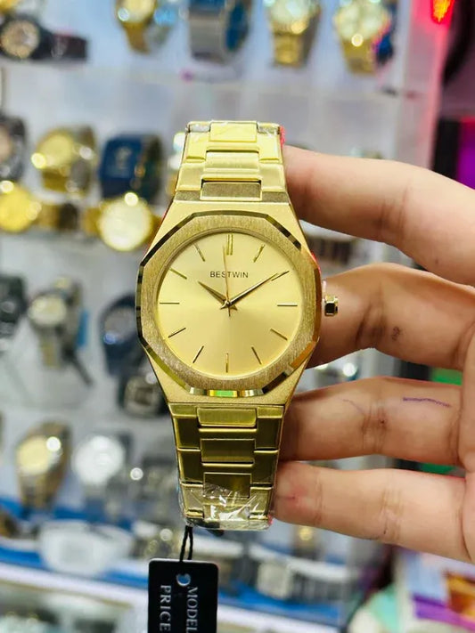 ✨ BestWin Full Gold Watch – Waterproof | ZAS Watches