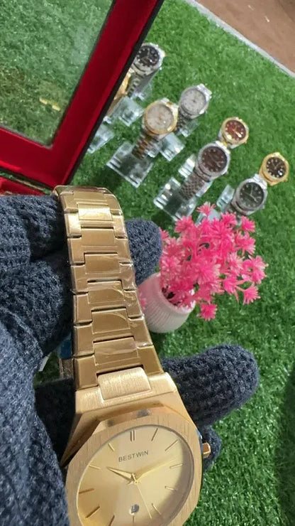✨ BestWin Full Gold Watch – Waterproof | ZAS Watches