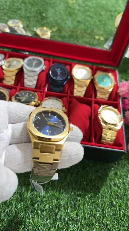 💙 BestWin Gold + Dark Blue Watch – Waterproof | ZAS Watches