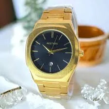 💙 BestWin Gold + Dark Blue Watch – Waterproof | ZAS Watches