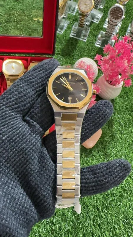 🖤 BestWin Gold & Silver + Black Dial – Waterproof | ZAS Watches