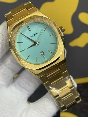 💎 BestWin Watch – Gold + Tiffany Dial | Waterproof | ZAS Watches