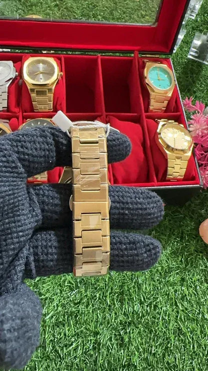 ✨ BestWin Watch – Gold + White | Waterproof | ZAS Watches