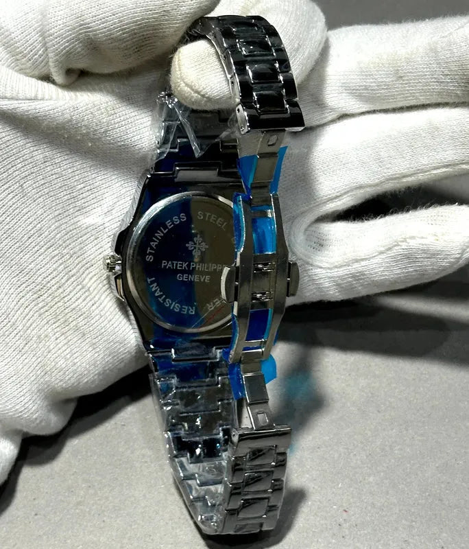 🖤 Patek Philippe Geneve – Black Dial & Stainless Steel| Waterproof | ZAS Watches