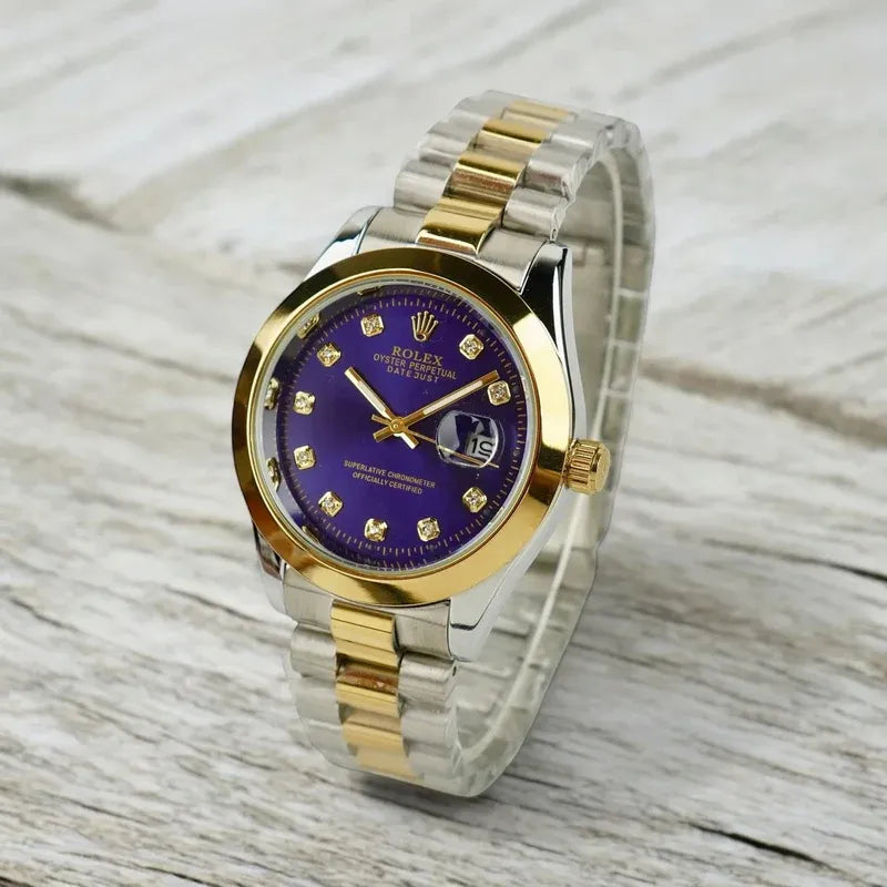 🔷 Gold & Silver + Blue Dial | Waterproof | ZAS Watches