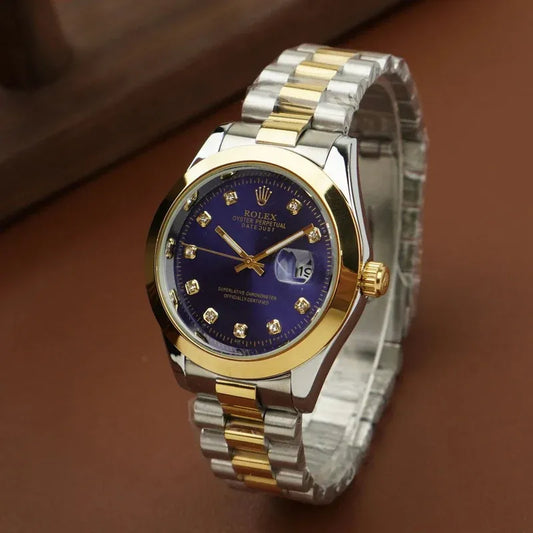 🔷 Gold & Silver + Blue Dial | Waterproof | ZAS Watches