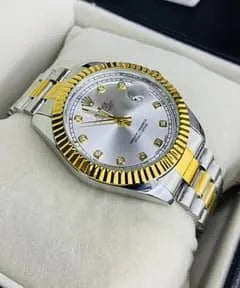 🤍 Gold & Silver + White Dial (Bezel Cut) | Waterproof | Stainless Steel | ZAS Watches