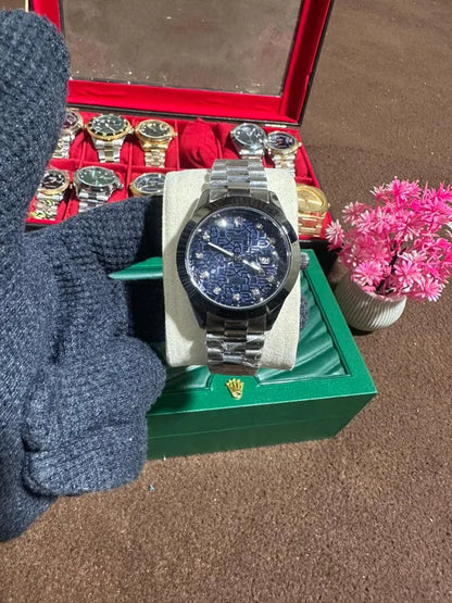 🔵 Silver + Blue | Stainless Steel | Waterproof | ZAS Watches