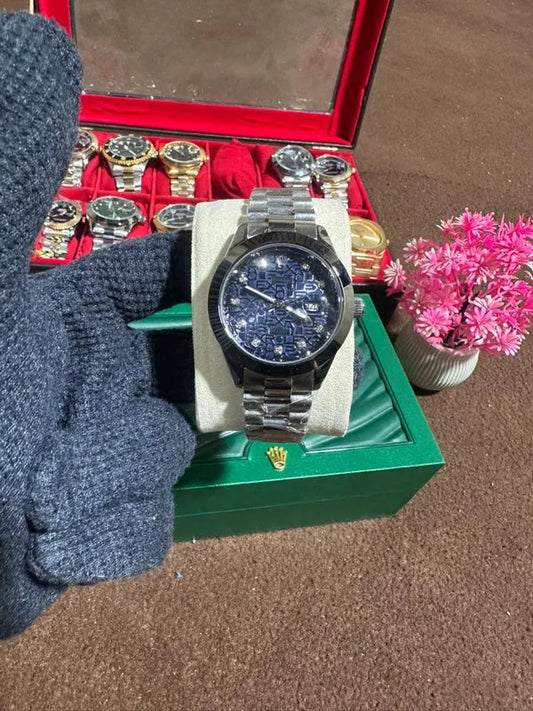 🔵 Silver + Blue | Stainless Steel | Waterproof | ZAS Watches
