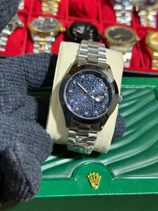 🔵 Silver + Blue | Stainless Steel | Waterproof | ZAS Watches