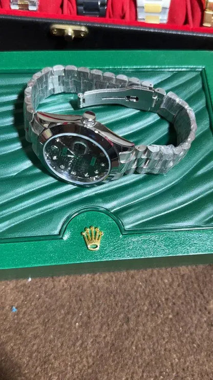 💚 Silver + Green| Stainless Steel | Water Proof | ZAS Watches
