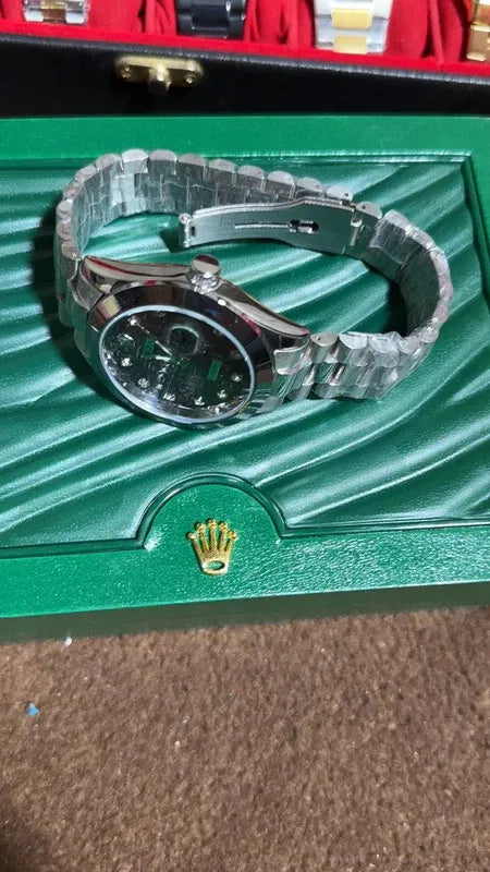 💚 Silver + Green| Stainless Steel | Water Proof | ZAS Watches