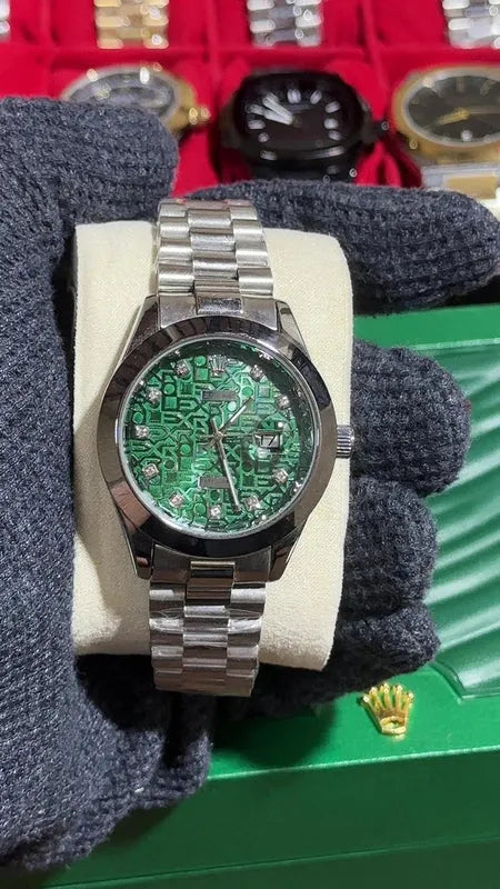 💚 Silver + Green| Stainless Steel | Water Proof | ZAS Watches