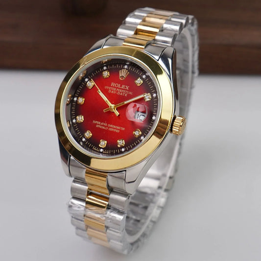 🔴 Gold & Silver + Red Dial | Waterproof | Stainless Steel | ZAS Watches