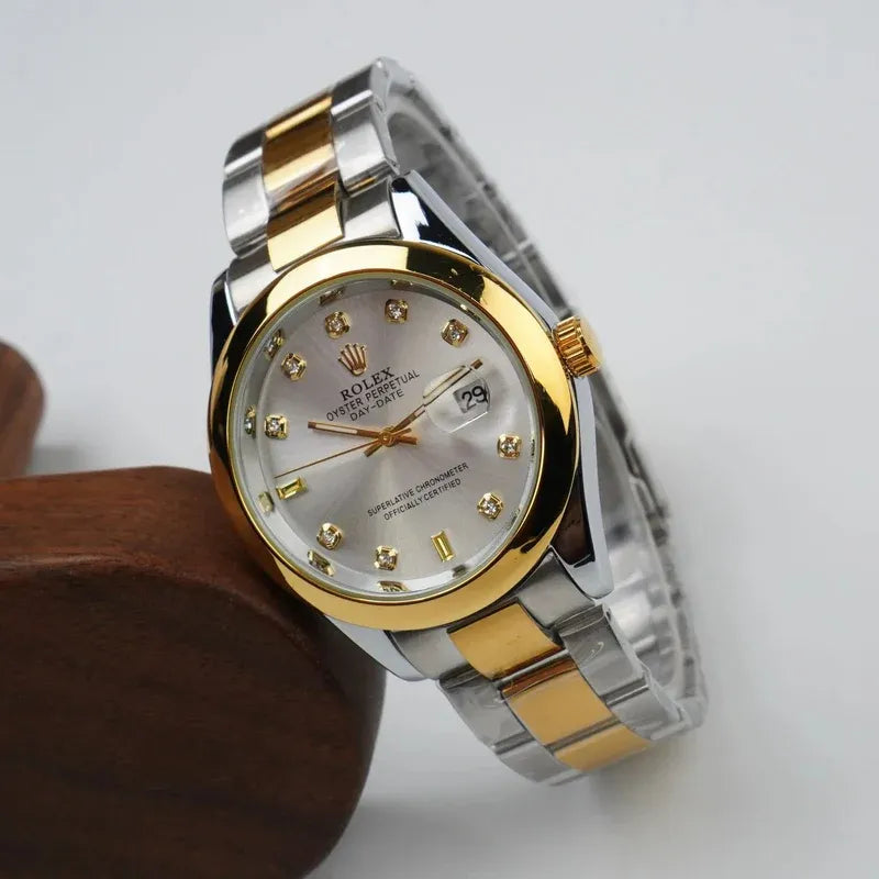Gold & Silver + White Dial | Stainless Steel | Water Proof | ZAS Watches