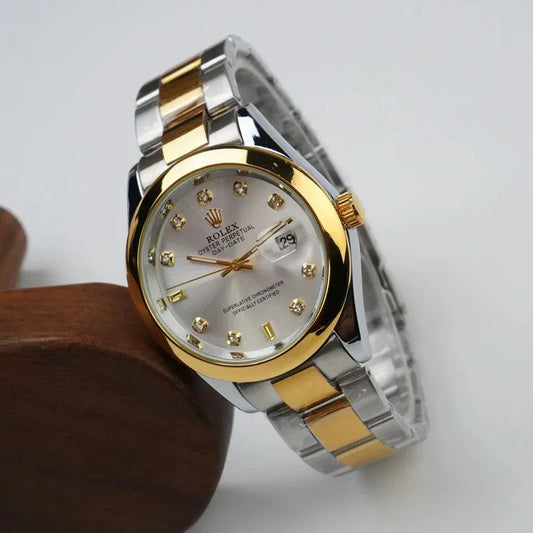 Gold & Silver + White Dial | Stainless Steel | Water Proof | ZAS Watches