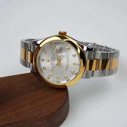 Gold & Silver + White Dial | Stainless Steel | Water Proof | ZAS Watches