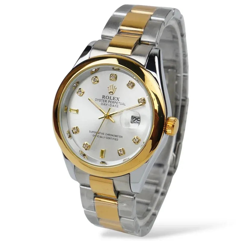 Gold & Silver + White Dial | Stainless Steel | Water Proof | ZAS Watches