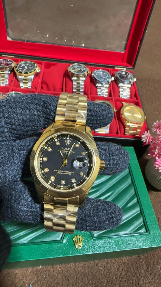 Date Just Gold+ Black | RLX – 40mm – Stainless Steel