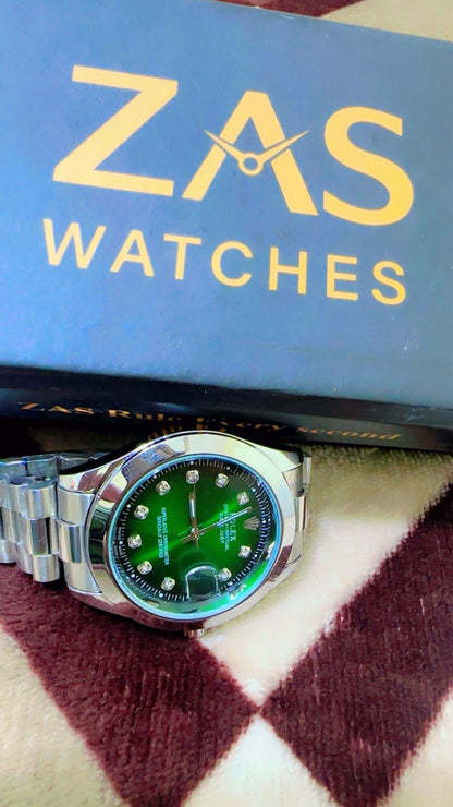 Green + Black (Combo Deal ) Pack Of 2 | Water Proof watches