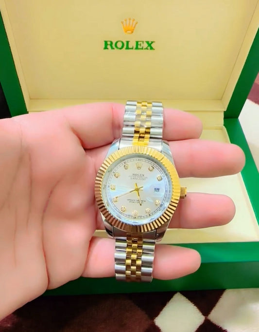 Jubilee Gold & Silver + White Dial | Waterproof | Stainless Steel | ZAS Watches