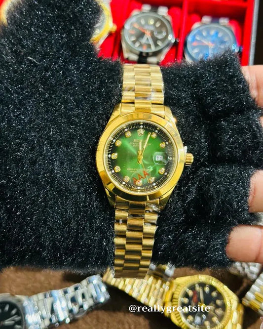 💚  Gold + Green Dial | Stainless Steel | Waterproof | ZAS Watches